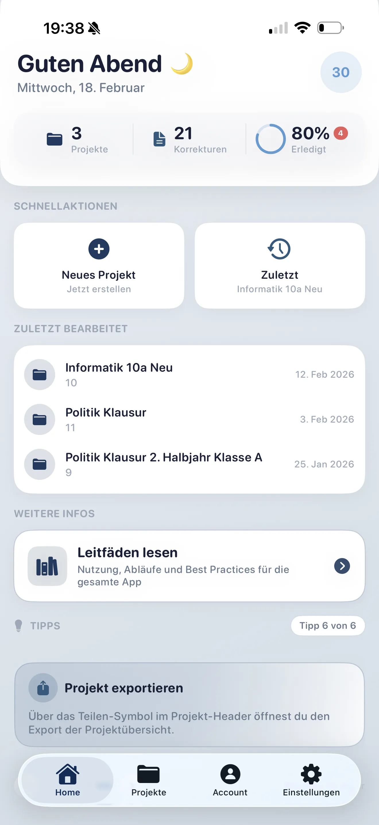 Korektly Dashboard